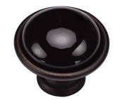 Heritage Brass Black Domed Cabinet Knob (35mm OR 40mm), Matt Bronze - TK4316-035-LBN