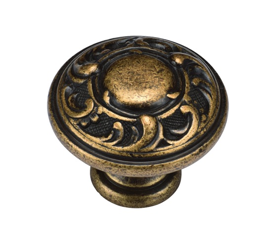 Heritage Brass Vintage Round Cabinet Knob (35mm), Distressed Brass -  TK4401-035-DBS from Door Handle Company