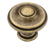 Heritage Brass Round Domed Cabinet Knob (30mm OR 35mm), Distressed Brass - TK4408-030-DBS