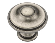 Heritage Brass Round Domed Cabinet Knob (30mm OR 35mm), Distressed Pewter - TK4408-030-DPW