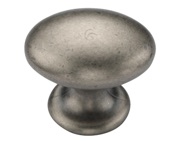 Heritage Brass Classic Oval Cabinet Knob (40mm), Distressed Pewter - TK4462-040-DPW
