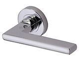 Heritage Brass Trident Door Handles On Round Rose, Polished Chrome - TRI1352-PC (sold in pairs)