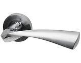 Intelligent Hardware Truro Door Handles On Round Rose, Dual Finish Polished Chrome & Satin Chrome - 02.TRU.09.PCP/SCP (sold in pairs)