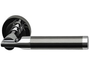 Intelligent Hardware Turquoise Door Handles, Dual Finish Polished Chrome & Black Nickel - TUR.09.PCP/BLK (sold in pairs)