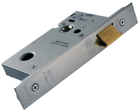 Eurospec Architectural 2.5 Or 3 Inch Long Upright Case Mortice Latches (Bolt Through) - Satin Stainless Steel - ULS5025
