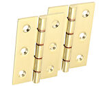 Prima 3 Inch DPBW Double Phosphor Bronze Washered Hinges, Unlacquered Brass - UNL2040/3 (sold in pairs)