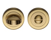 Heritage Brass Round 53mm Diameter Turn & Release, Satin Brass Finish - V0678-SB