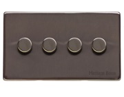M Marcus Electrical Studio 4 Gang 2 Way Push On/Off Dimmer Switch, Polished Bronze (250 OR 400 Watts) - Y07.290.250