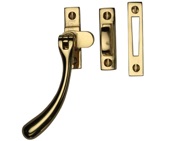 Heritage Brass Bulb End Mortice & Hook Plate Casement Fastener (128mm), Polished Brass - V1008 MP/HP-PB