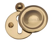 Heritage Brass Standard Round Covered Key Escutcheon, Polished Brass - V1020-PB