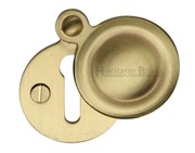 Heritage Brass Standard Round Covered Key Escutcheon, Satin Brass - V1020-SB