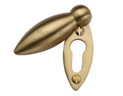 Heritage Brass Covered Oval Standard Key Escutcheon, Satin Brass - V1022-SB