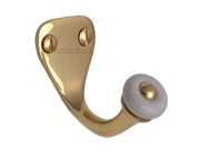 Heritage Brass Single Robe Hook (45mm Height), Polished Brass - V1044-PB