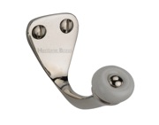 Heritage Brass Single Robe Hook (45mm Height), Polished Nickel - V1044-PNF