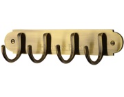 Heritage Brass Coat Hooks On Plate (223mm Width), Antique Brass - V1079-AT