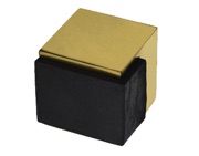Heritage Brass Square Floor Mounted Door Stop (38mm x 38mm), Polished Brass - V1082-PB