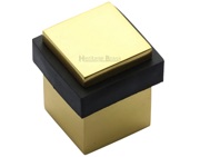 Heritage Brass Square Floor Mounted Door Stop (30mm x 30mm), Polished Brass - V1089-PB