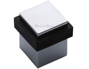 Heritage Brass Square Floor Mounted Door Stop (30mm x 30mm), Polished Chrome - V1089-PC