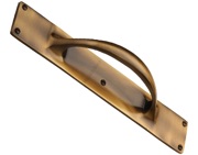 Heritage Brass Slim Pull Handle On 303mm Backplate, Antique Brass - V1155-AT