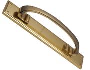 Heritage Brass Large Pull Handle On 464mm Backplate, Polished Brass - V1162-PB