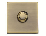 Heritage Brass Square Bell Push (54mm x 54mm), Antique Brass - V1188-AT