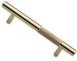 Heritage Brass Bar Knurled Pull Handle (203mm OR 355mm c/c), Polished Brass - V1365 305-PB