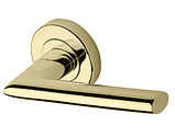 Heritage Brass Admiralty Design Door Handles On Round Rose, Polished Brass - V2355-PB (sold in pairs)