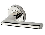 Heritage Brass Admiralty Design Door Handles On Round Rose, Polished Nickel - V2355-PNF (sold in pairs)