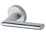 Heritage Brass Admiralty Design Door Handles On Round Rose, Satin Chrome - V2355-SC (sold in pairs)