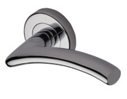Heritage Brass Centaur Door Handles On Round Rose, Polished Chrome - V3490-PC (sold in pairs)