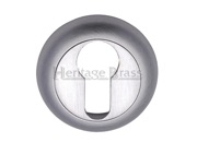 Heritage Brass Euro Profile Key Escutcheon, Satin Chrome - V4004-SC