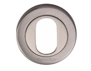 Heritage Brass Oval Profile Key Escutcheon, Satin Nickel - V4010-SN