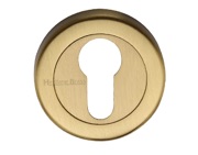 Heritage Brass Euro Profile Key Escutcheon, Satin Brass - V4020-SB