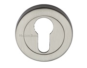 Heritage Brass Euro Profile Key Escutcheon, Satin Nickel - V4020-SN