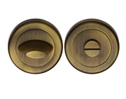 Heritage Brass Contemporary Round 53mm Diameter Turn & Release, Antique Brass - V4043-AT