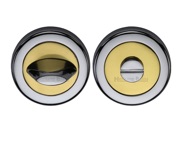 Heritage Brass Contemporary Round 53mm Diameter Turn & Release, Dual Finish Polished Chrome & Polished Brass - V4043-CB