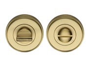 Heritage Brass Round 50mm Diameter Turn & Release, Satin Brass - V4045-SB