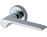Heritage Brass Julia Design Door Handles On Round Rose, Polished Chrome - V4190-PC (sold in pairs)
