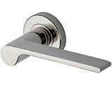 Heritage Brass Julia Design Door Handles On Round Rose, Polished Nickel - V4190-PNF (sold in pairs)