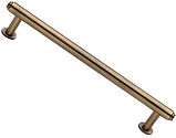 Heritage Brass Step Design Cabinet Pull Handle With 16mm Circular Rose (96mm, 128mm OR 160mm C/C), Antique Brass - V4411-AT