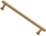 Heritage Brass Step Design Cabinet Pull Handle With 16mm Circular Rose (96mm, 128mm OR 160mm C/C), Satin Brass - V4411-SB