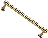 Heritage Brass Phoenix Design Cabinet Pull Handle With 16mm Circular Rose (96mm, 128mm OR 160mm C/C), Polished Brass - V4435-PB