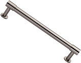 Heritage Brass Phoenix Design Cabinet Pull Handle With 16mm Circular Rose (96mm, 128mm OR 160mm C/C), Satin Nickel - V4435-SN