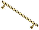 Heritage Brass Contour Design Cabinet Pull Handle With 16mm Circular Rose (96mm, 128mm OR 160mm C/C), Polished Brass - V4447-PB