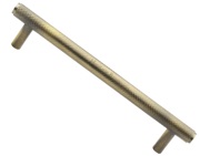 Heritage Brass Knurled Design Cabinet Pull Handle (96mm, 128mm OR 160mm C/C), Antique Brass - V4458-AT