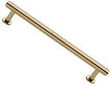Heritage Brass Knurled Design Cabinet Pull Handle With 16mm Circular Rose (96mm, 128mm OR 160mm C/C), Polished Brass - V4459-PB
