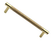Heritage Brass Partial Knurled Design Cabinet Pull Handle (96mm, 128mm OR 160mm C/C), Polished Brass - V4461-PB