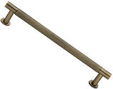Heritage Brass Partial Knurled Design Cabinet Pull Handle With 16mm Circular Rose (96mm, 128mm OR 160mm C/C), Antique Brass - V4462-AT
