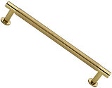 Heritage Brass Partial Knurled Design Cabinet Pull Handle With 16mm Circular Rose (96mm, 128mm OR 160mm C/C), Polished Brass - V4462-PB