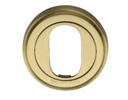 Heritage Brass Oval Profile Key Escutcheon, Satin Brass - V5010-SB